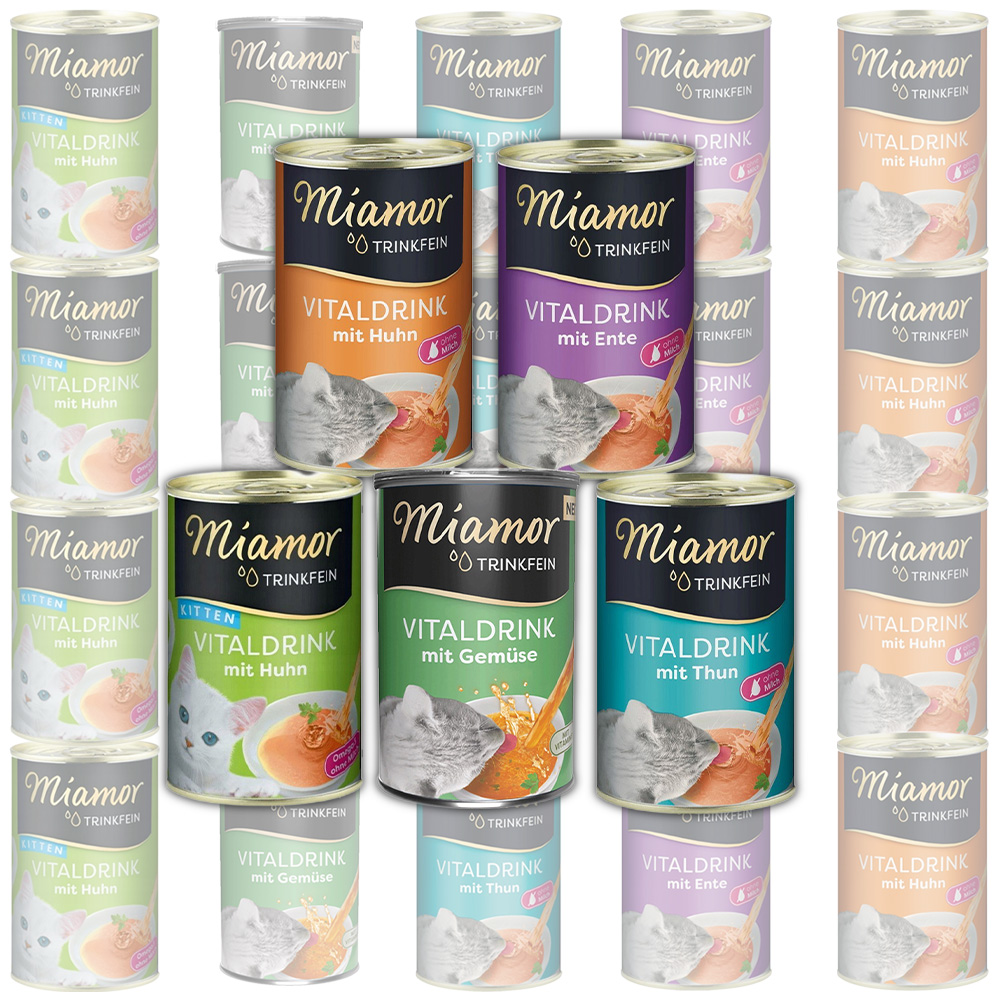 MIAMOR Vitaldrink Napój Nawadniający dla Kotów Mix Smaków 25x135ml